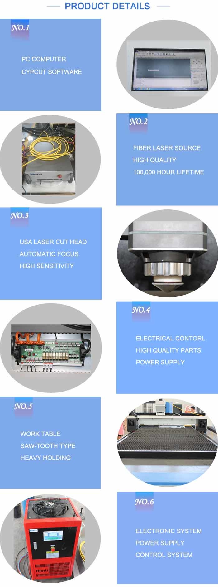 CNC Steel Laser Cutter 3kW 6KW CNC Sheet Metal Fiber Laser Cutting Machine