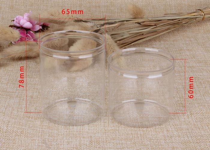 SGS QS Transparent Bean Plastic Pet Jars 38g 92 Mm Height Yellow