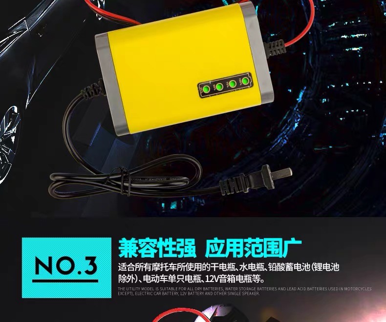 Smart Motorcycle 6A 12V Lead Acid Battery Chargers For Vehicle
