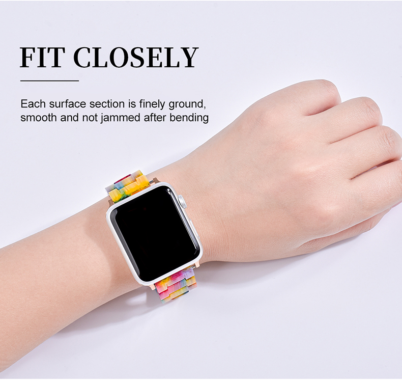 Easy Release Dazzle Color Resin Watch Strap 38mm 42mm