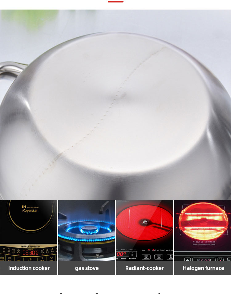 High Quality Induction Cooking Pot 304 Stainless Steel Hot Pot Kitchen Soup Pots With Glass Lid