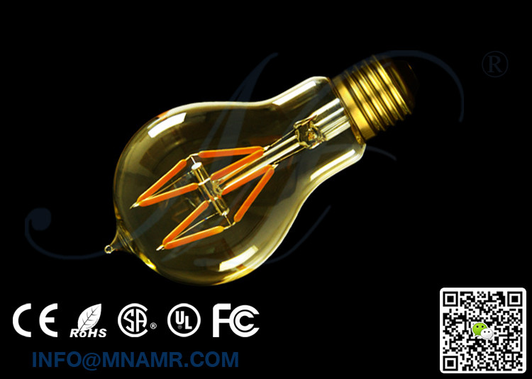 Traditional Style Edison Bulbs A19 LED Light 4W 2200K 2700K 3000K 5000K 6000K Options 25 Watt Equivalent