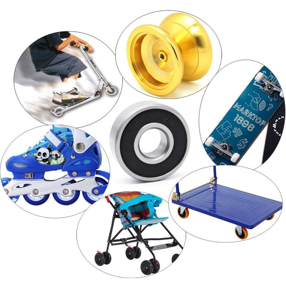 Custom Packed Skateboard Bearings 608ZZ 608 RS 2RS Skateboard Deep Groove Ball Bearings