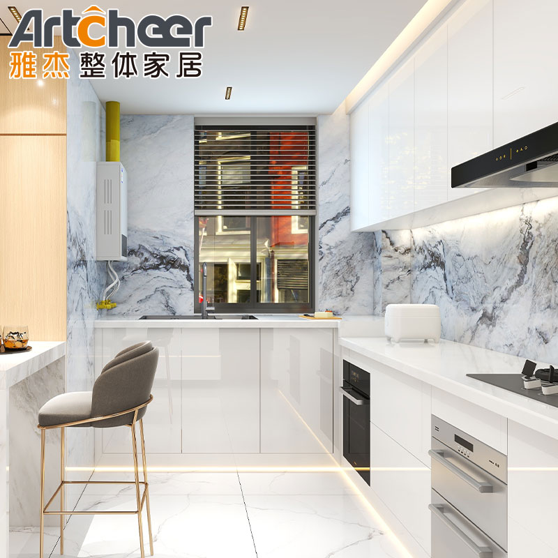 Australia Home Wood RTA White Color Custom Modular Kitchen Cabinets ECO Friendly Material Grade