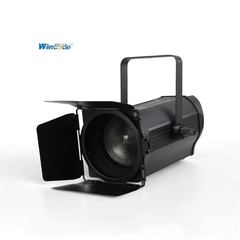 200W COB LED Fresnel Spotlight RGBALC Auto Zoom for Professional Studio Theater TV station