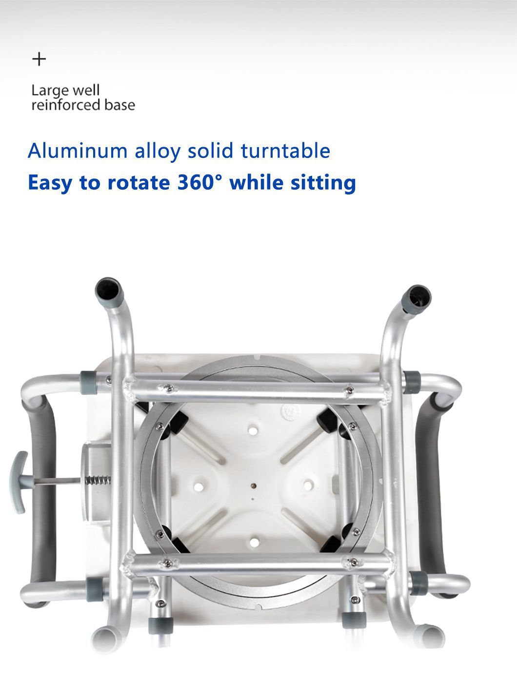 Comfortable Aluminum Lightweight 360 Degrees Swivel Shower Chair for Elderly