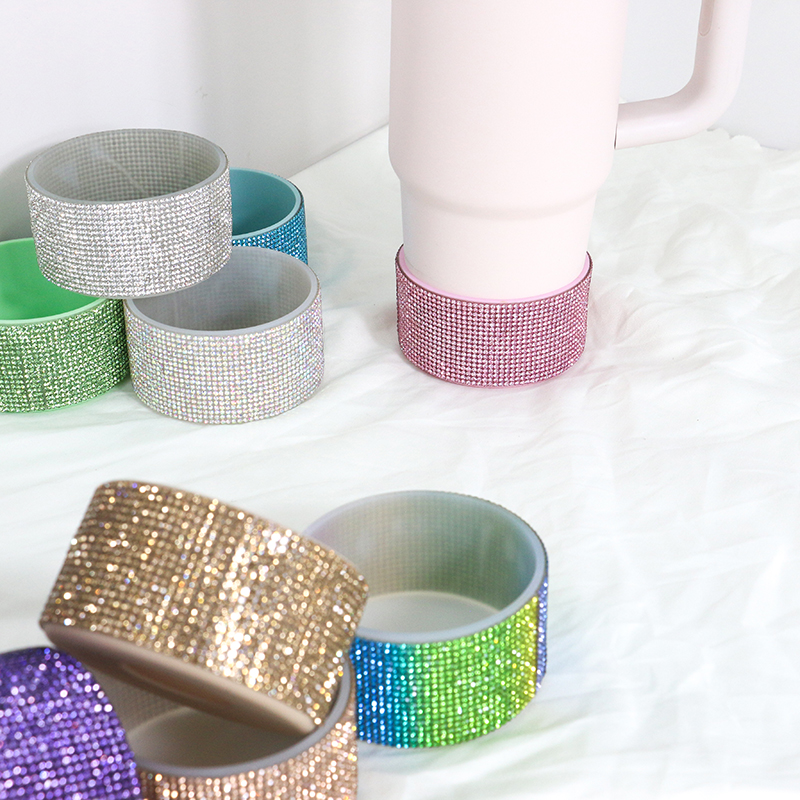 Wholesale cup Glitter Silicone Boot for 20-40oz Bottle Cover Bottom Sleeve Cover Protective tumbler boot printed