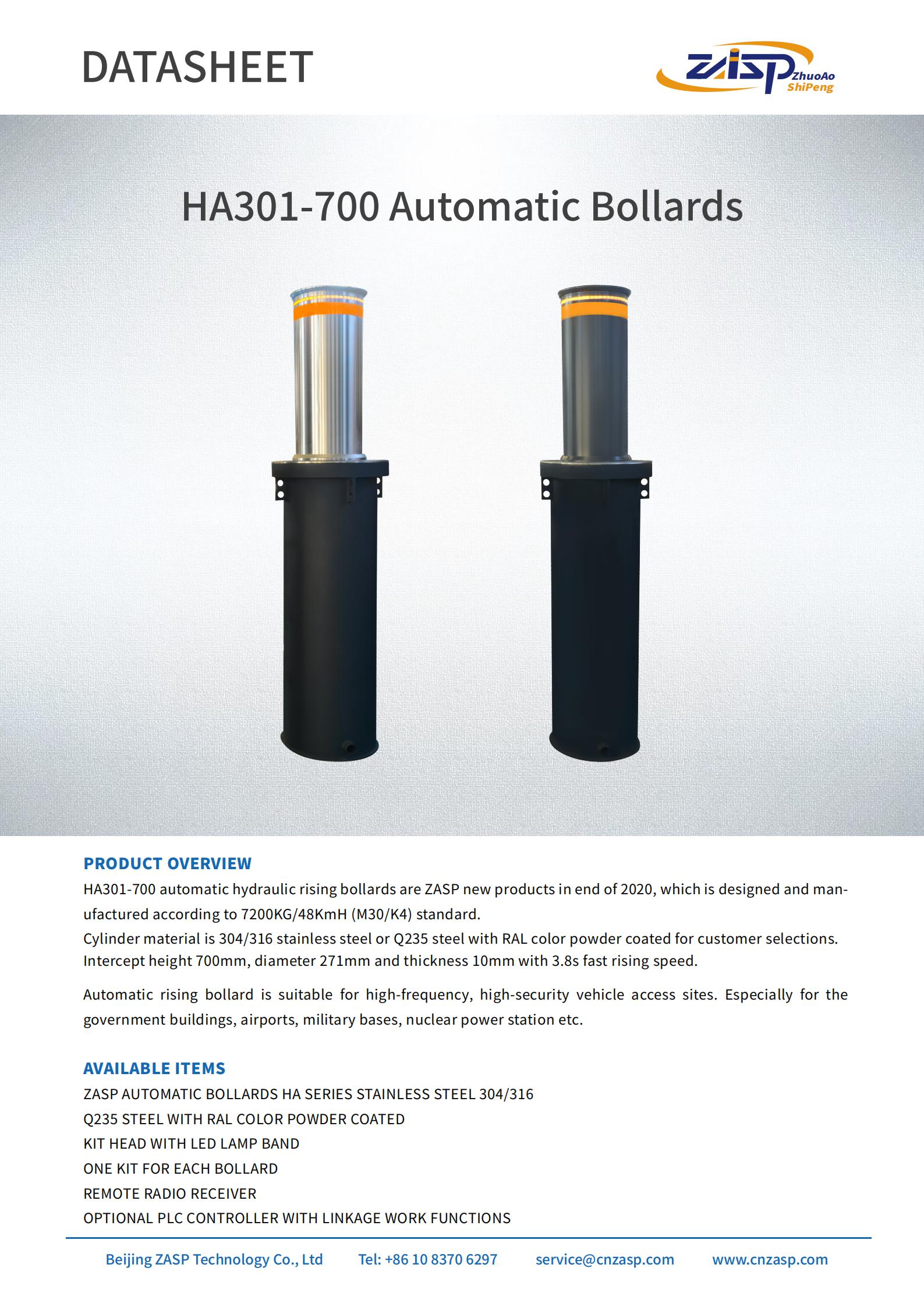 Hydraulic Automatic Retractable Bollards Electric Drive Bollards With Reflective Strip