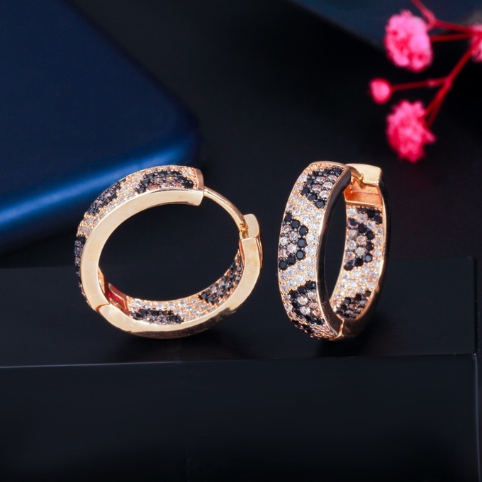Fashion earring jewelry CZ crystal Beautiful cubic zirconia brass earrings jewelry sets