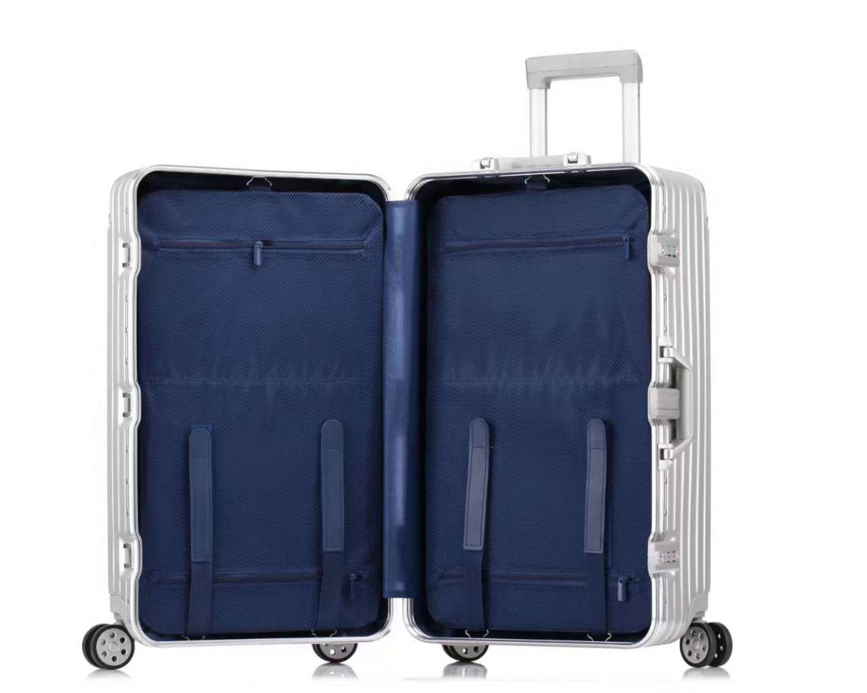 Multifunctional Aluminum Luggage Bags And Suitcases With Spinner Caster Unisex For Travel