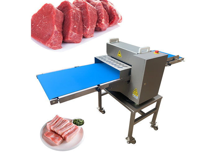 TJ-309D Customized 500 Width Conveyor Belt Fresh Meat Slicer With Double Blades For Slicing Meat Without Damage