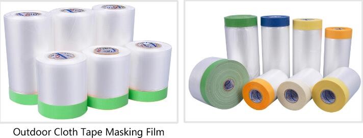 Pre-tapd paint masking film HDPE,Car paint repair masking film with tape, Hot sell masking film with adhesive tape, PAC