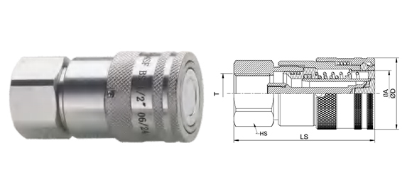 5000psi Hydraulic Quick Couplings Iso Series Iso 16028-cb-sp-6fn