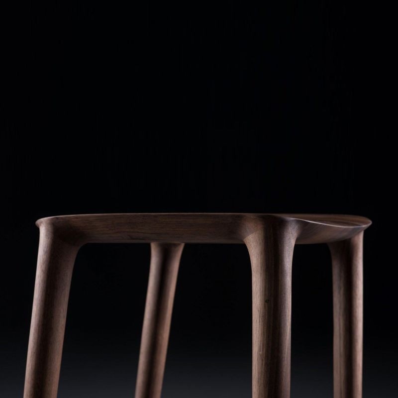 High Leg Kitchen Counter Bar Stool Solid Wood 48cm Width Nordic