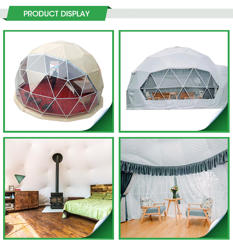 Banquet Architecture Pvdf Coated Fabric Tensile Membrane Structure Big Dome Geodesic Tent With White Pvc Cover