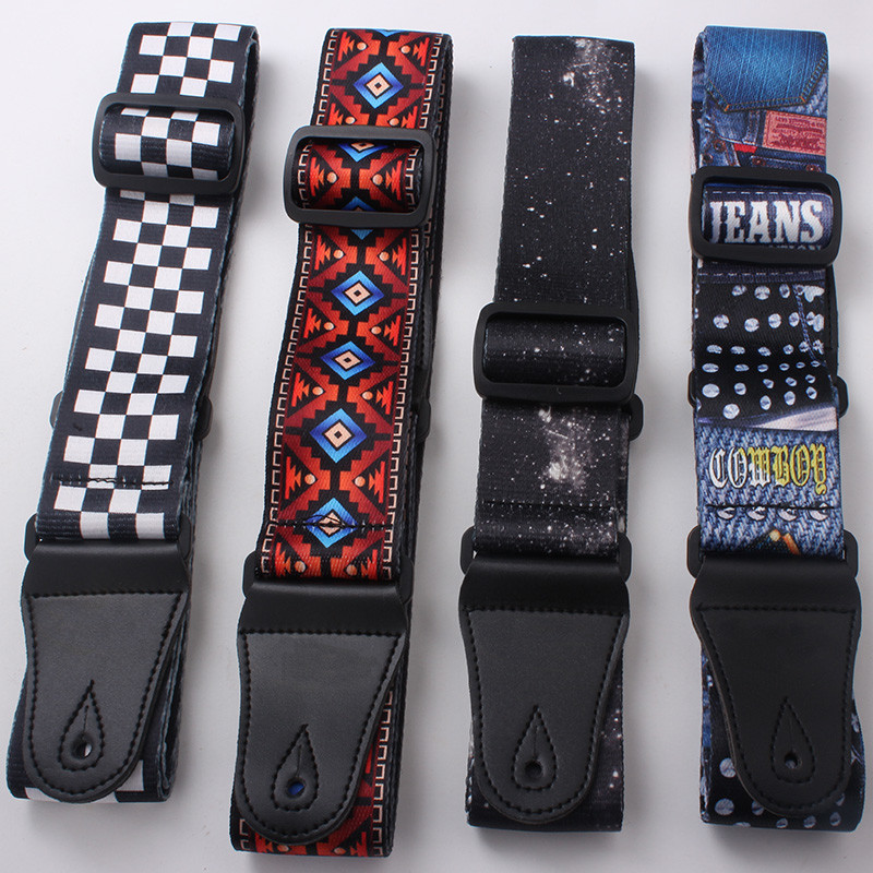 Polyester Personalized Guitar Straps , Custom Girls Guitar Strap Nice Looking