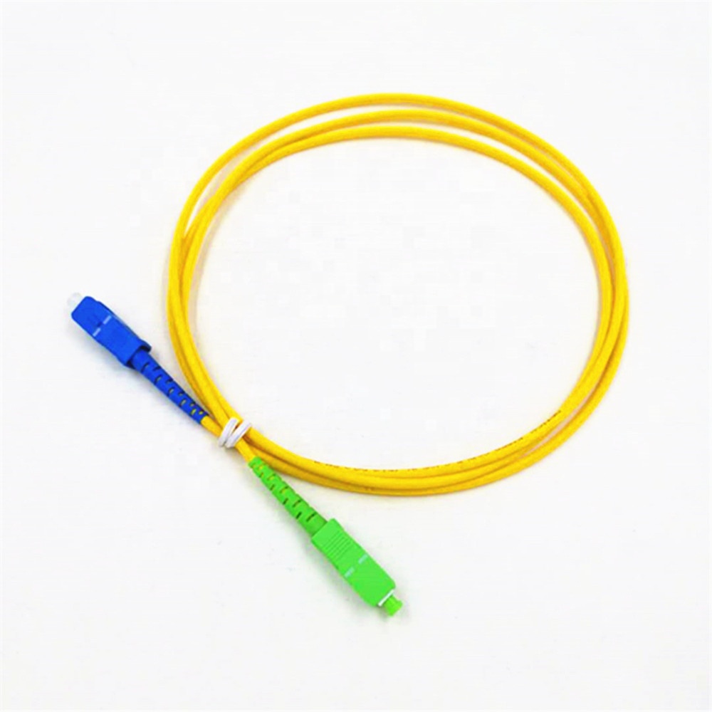 SC / UPC to SC / APC singlemode simplex fiber optic drop cable patchcord customized color