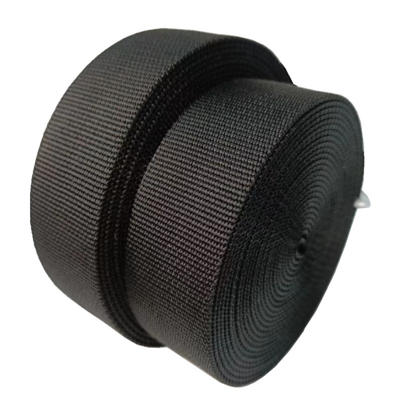 Black Plain Weave PP Webbing Polypropylene Thick Webbing For Backpack Diy Belt Bag