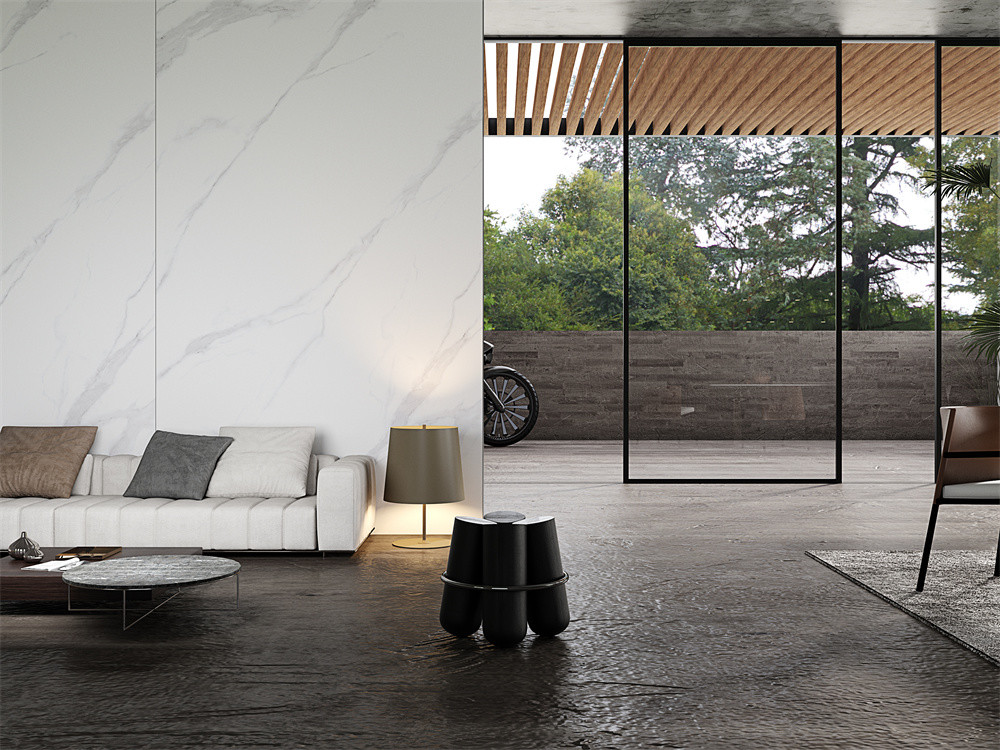 Indoor Floor 1420x2700mm Porcelain Marble Slabs For Project And SGS White Modern Porcelain Sintered Stone Slab For Renovation