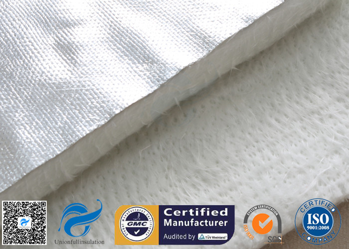 Aluminium Foil Fiberglass Needle Mat E Glass 25MM White 800℃ Heat Insulation