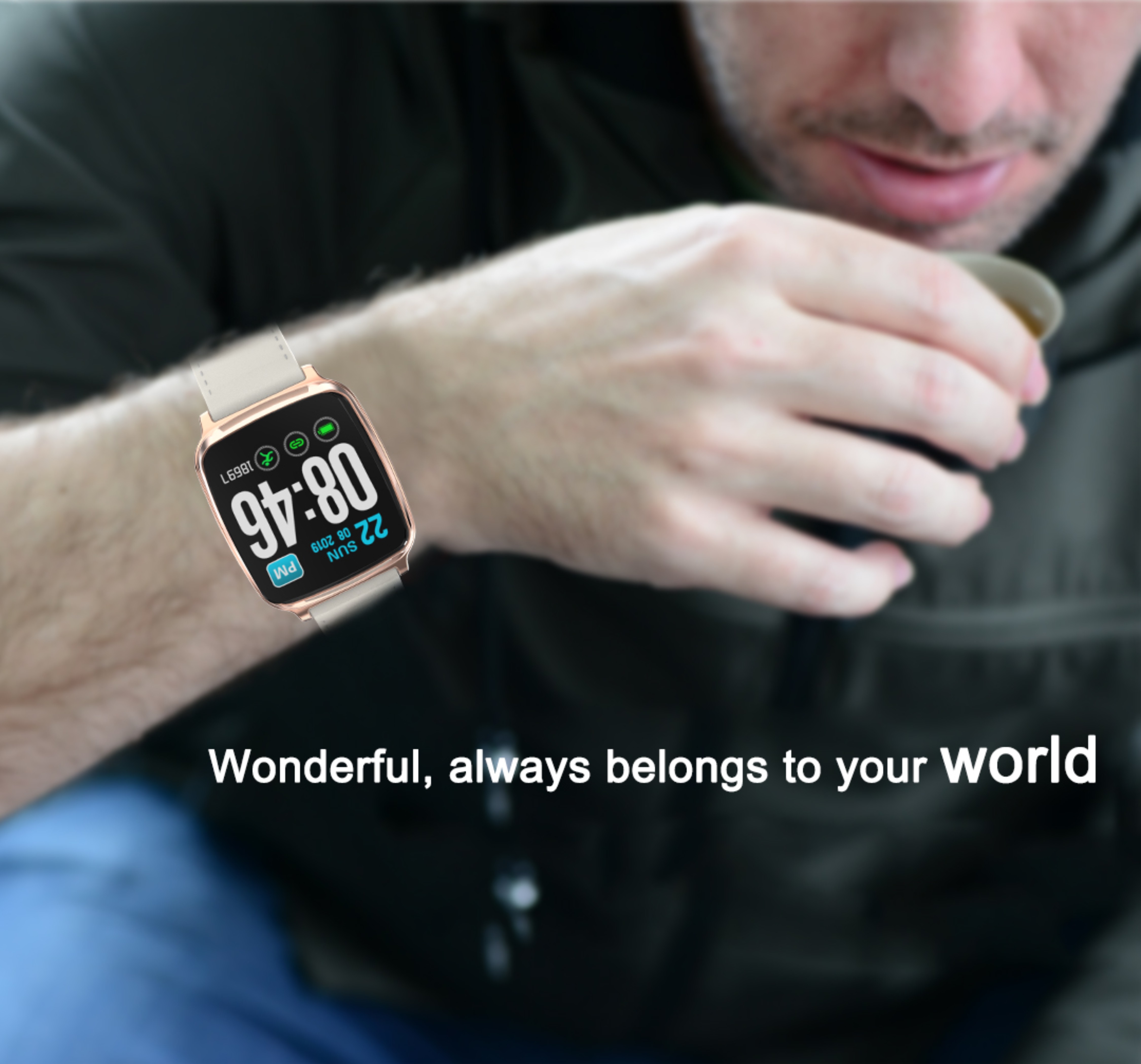 M10 Square Shape Smartwatch Waterproof Blood Oxygen Ip67 Customized