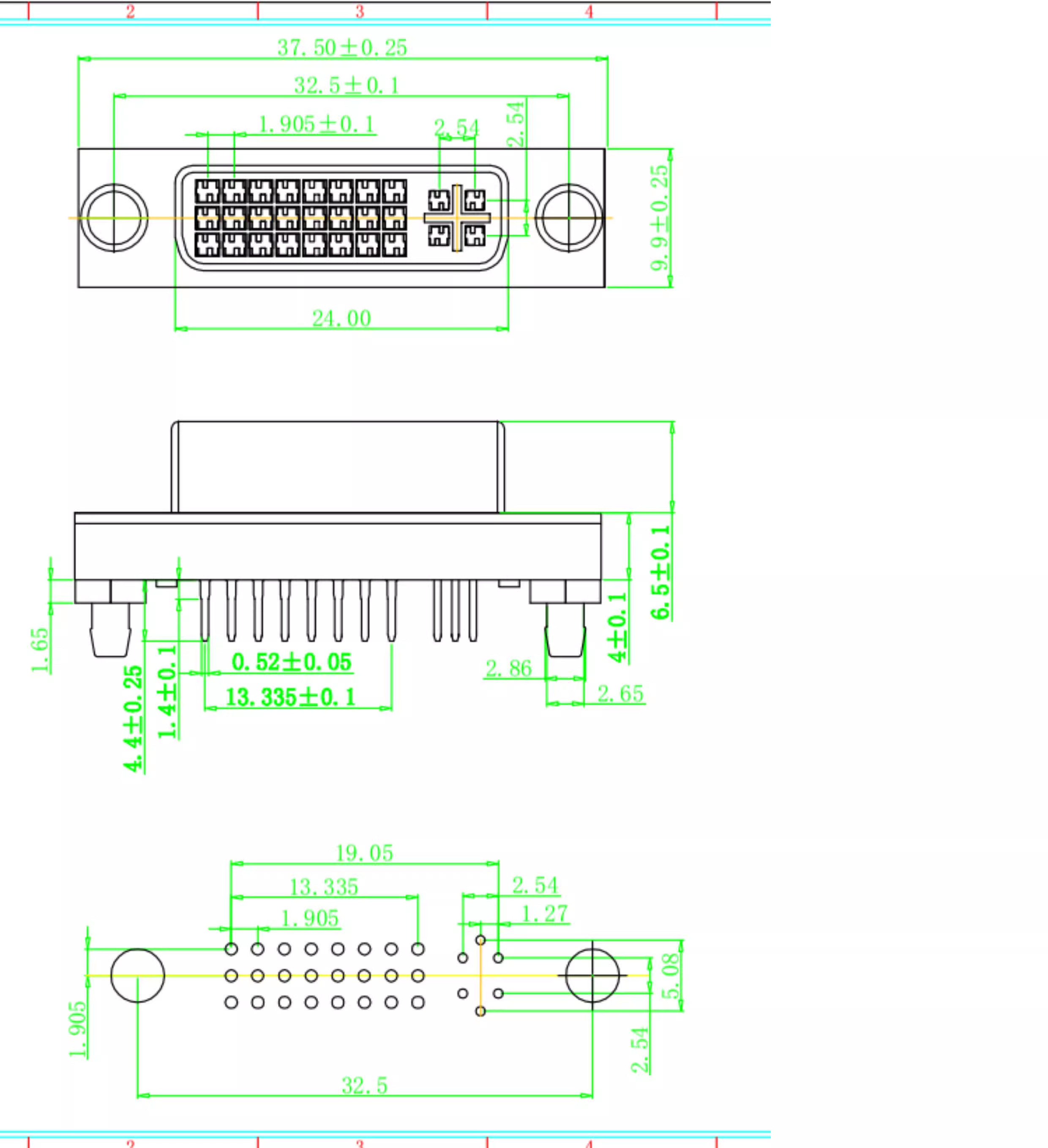 DVI-D24 1P Male DVI-D24 5P Male High-Precision DVI-D Connectors
