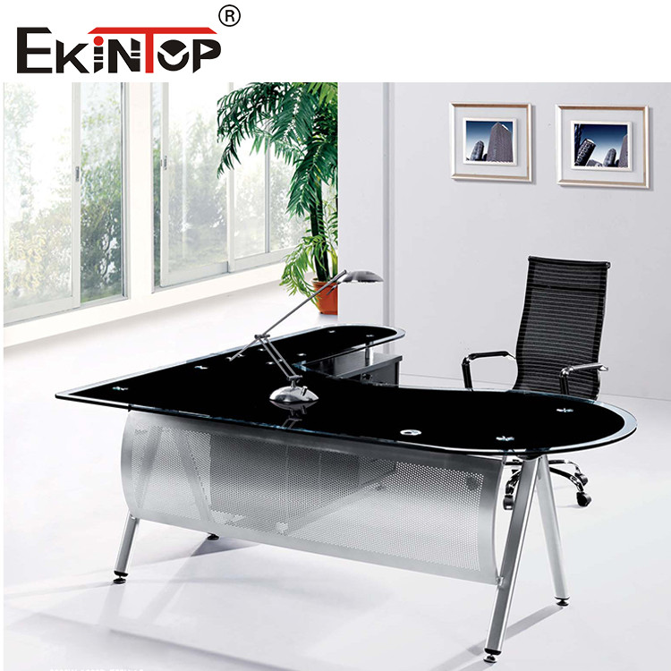black glass computer desk