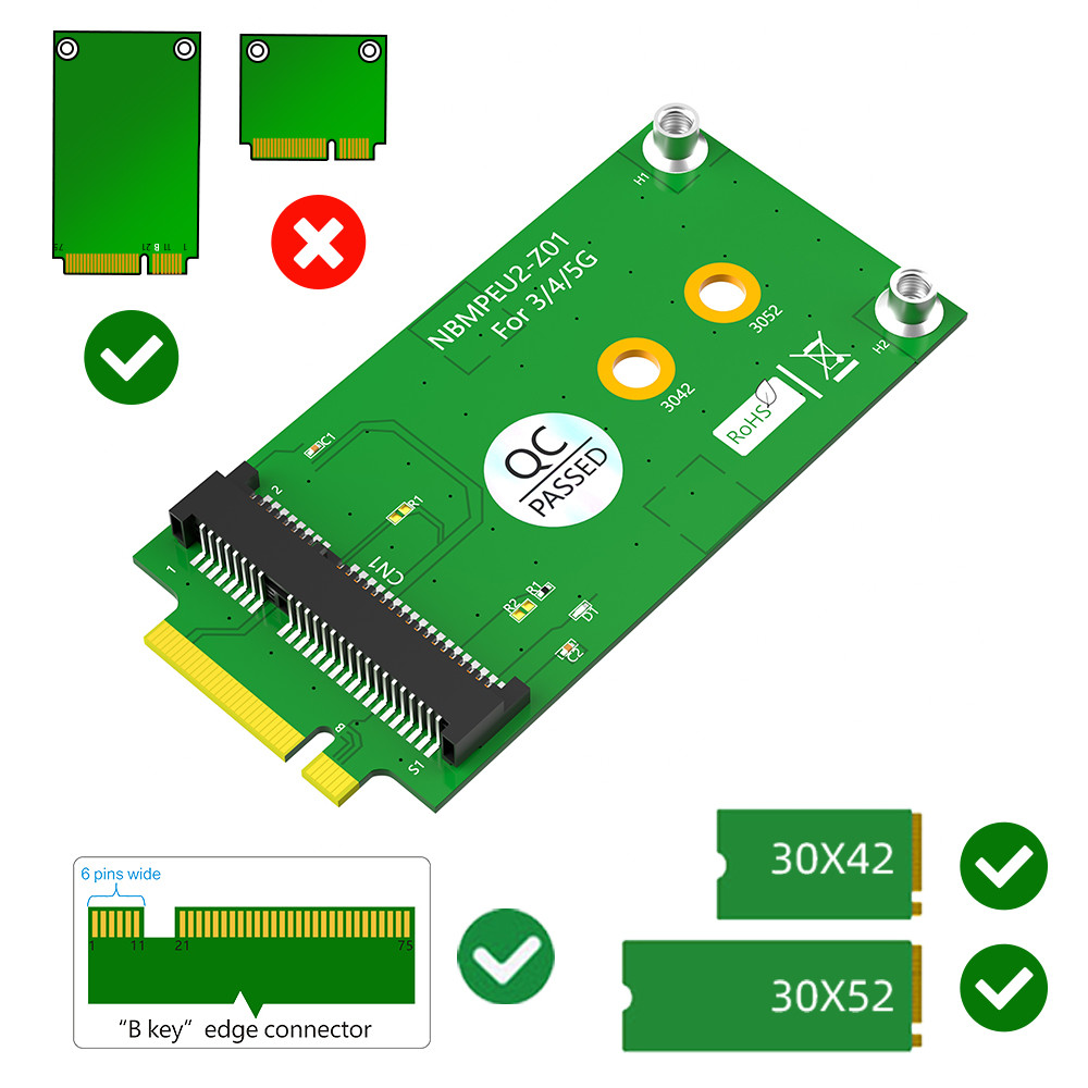 M.2 Key B to Mini PCI-E Adapter