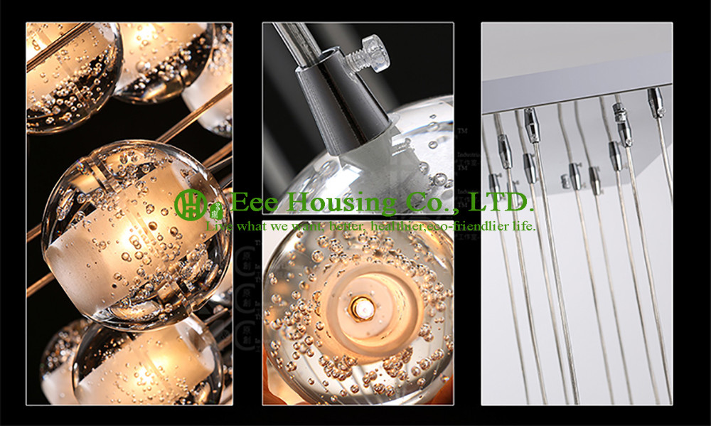 Beautiful Color Crystal Sphere Lamp Led Bulb Lighting Pendant Light