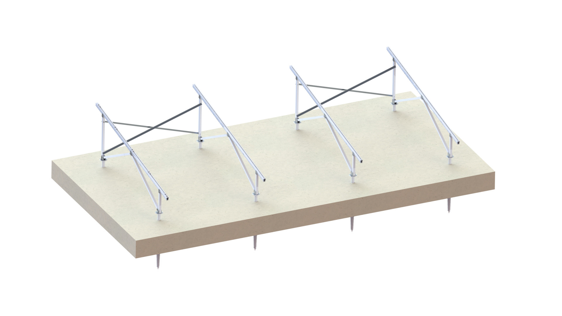 AL6005 Anodized Aluminium Solar Mounting Structure 45 Degree Ground System