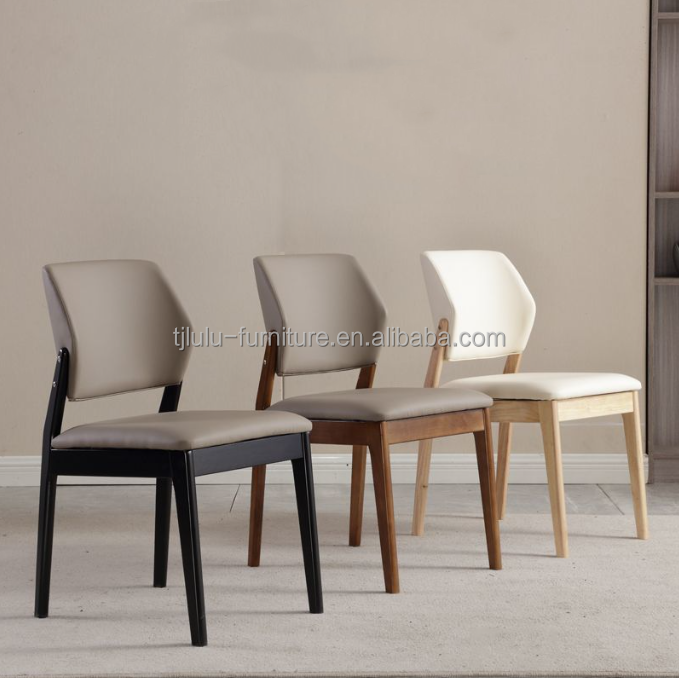 PU Leather Solid Wood Frame Nitrolacquer Finish Dinning Chair for Dinning Room Restaurant Living Room Furniture and Hotel