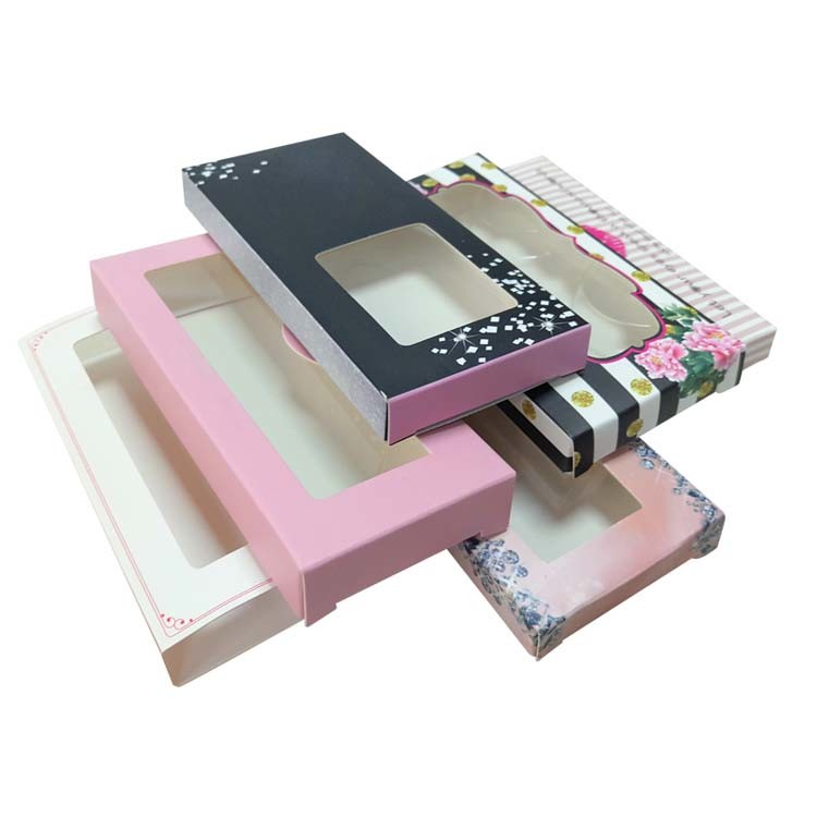 CMYK 4 colors print eyelash paper color box Factory hot selling tuck eyelash box