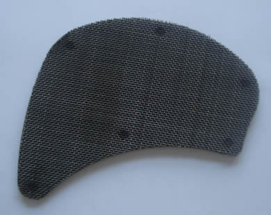 An abnormal black wire cloth filter with spot welding.