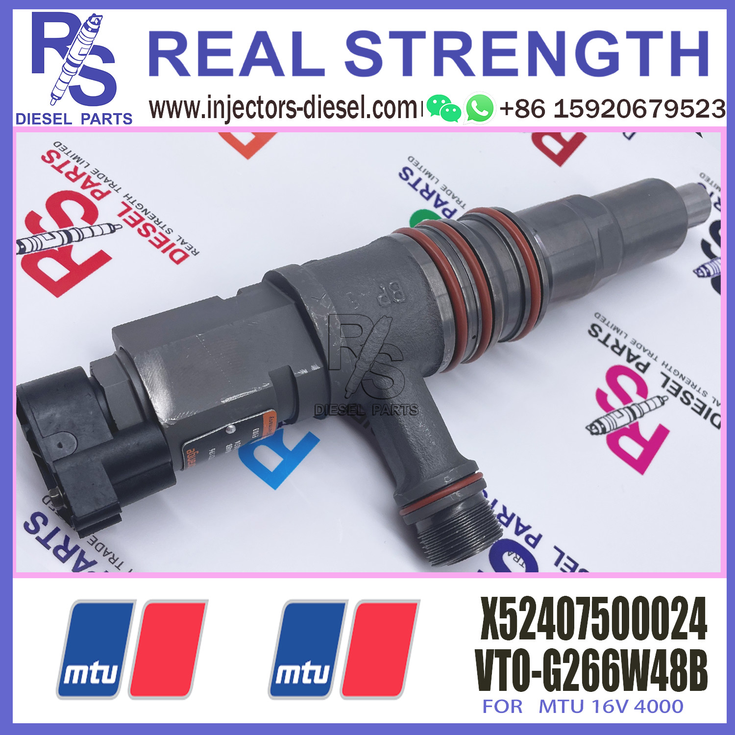 MTU 16V 4000 Diesel Engine Injectors VTO-G266W48B X52407500024