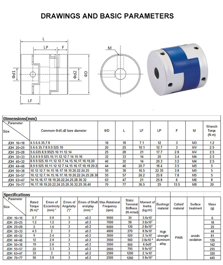 Cross Slide Oldham Miniature Shaft Couplings For Servo Motor