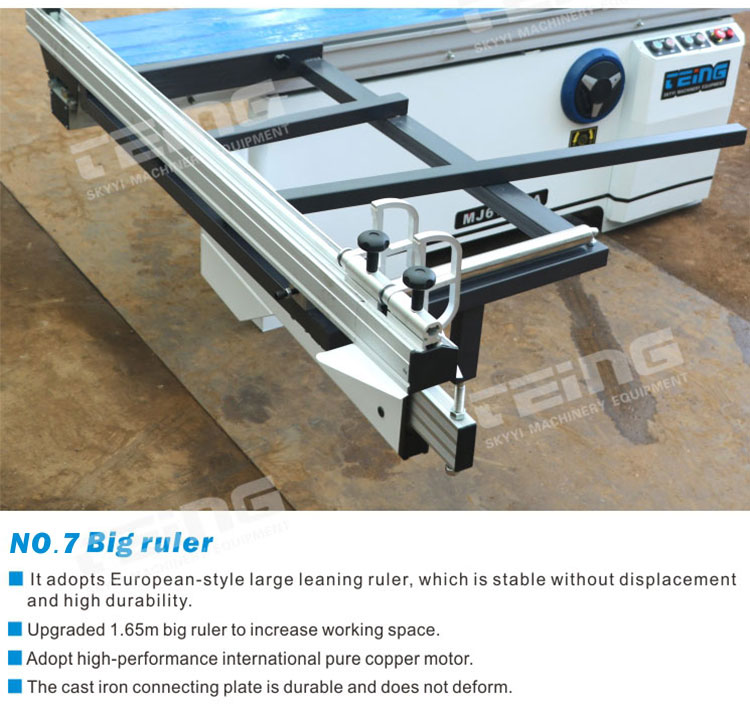 Precision Panel Saw MJ6130TY with 7000/8000 rpm Scoring Saw Spindle Speed and 4KW Motor