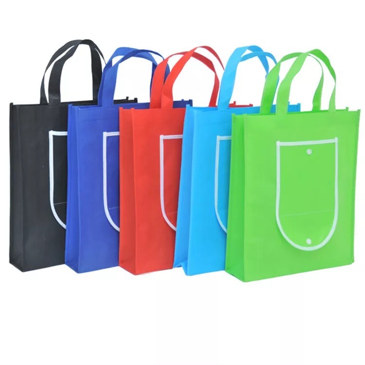 Non Woven Bottom Foldable Tote Bag For Supermarket Shopping And Packing