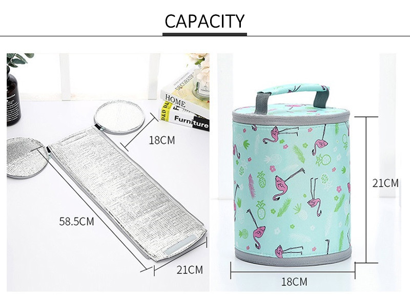 ISO Recyclable oxford L18*D18cm Flamingo Lunch Bag