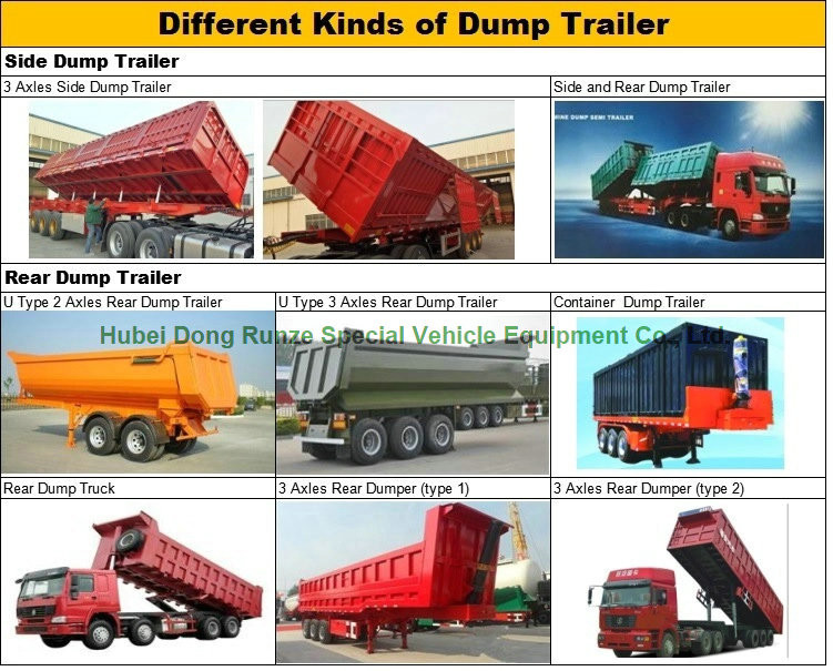 Heavy Duty Dumper Semi Trailer Truck for 3 Axles U shape Hydraulic dump Tipper Trailer 45 - 50 Ton