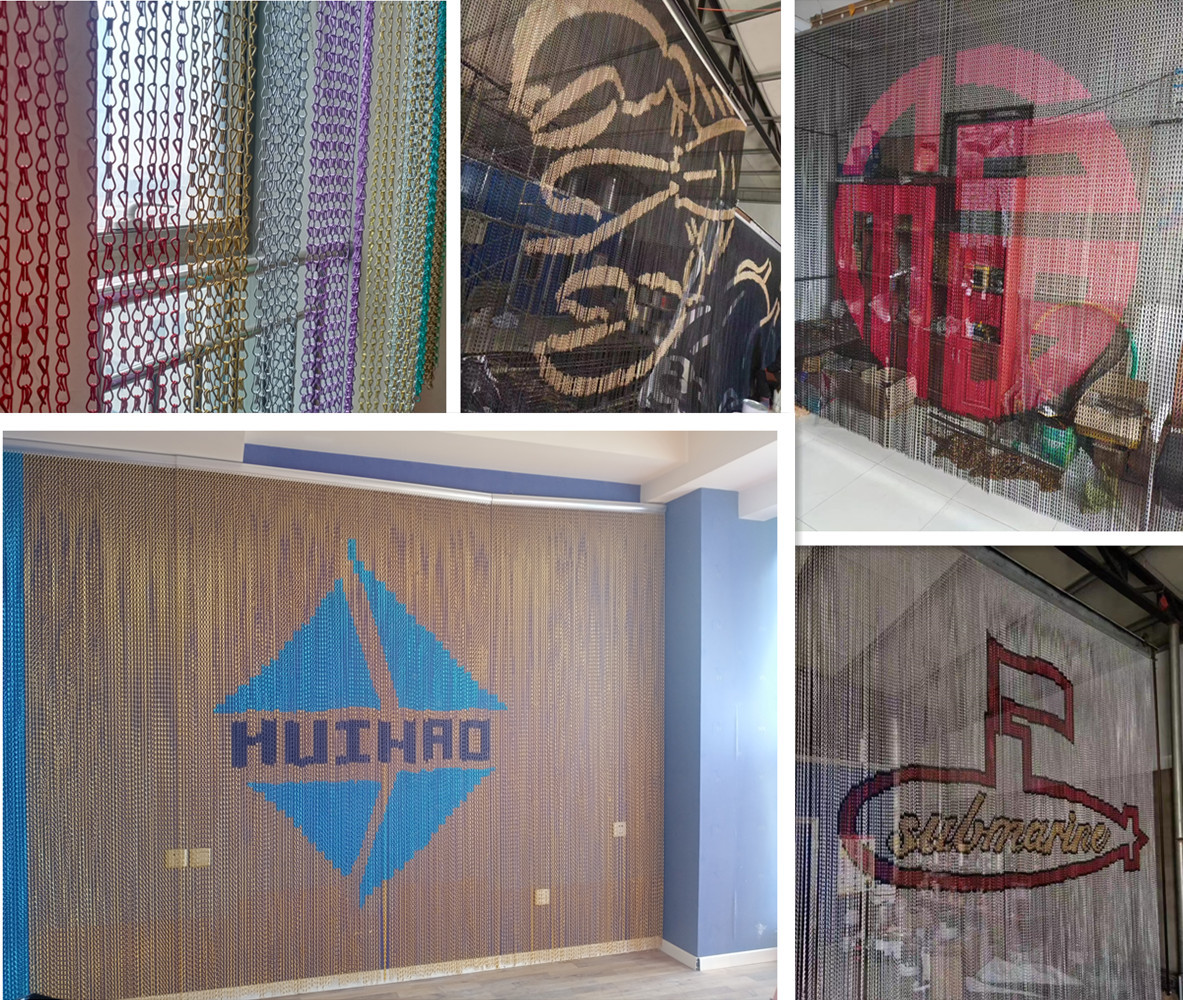 Anti-static Hook Chain Link Metal Mesh Curtain Anodized Aluminium Material
