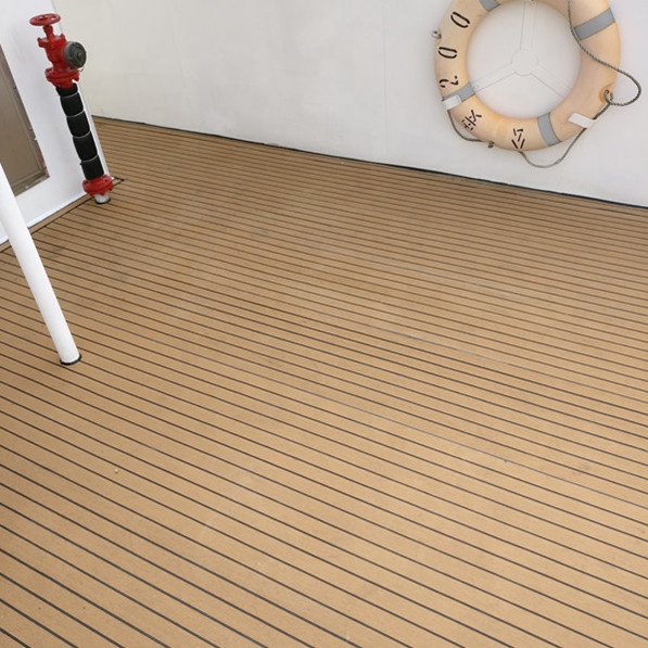 190*5*25000mm PVC Synthetic Teak Marine Decking for Boat Flooring at Competitive