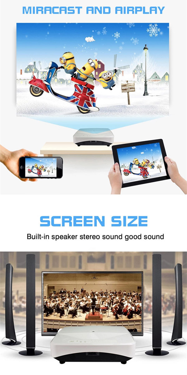 Office Use Full Hd Led Projector 3500 ANSI Lumens For Education Entertainment