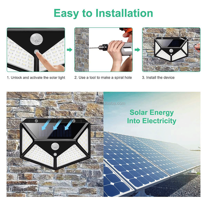 Outdoor emergency safety garden solar wall light