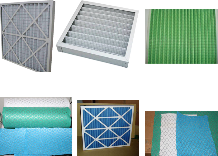 Euro Standard Cardboard Air Filter , Media Filter Hvac With Metal Mesh Medium