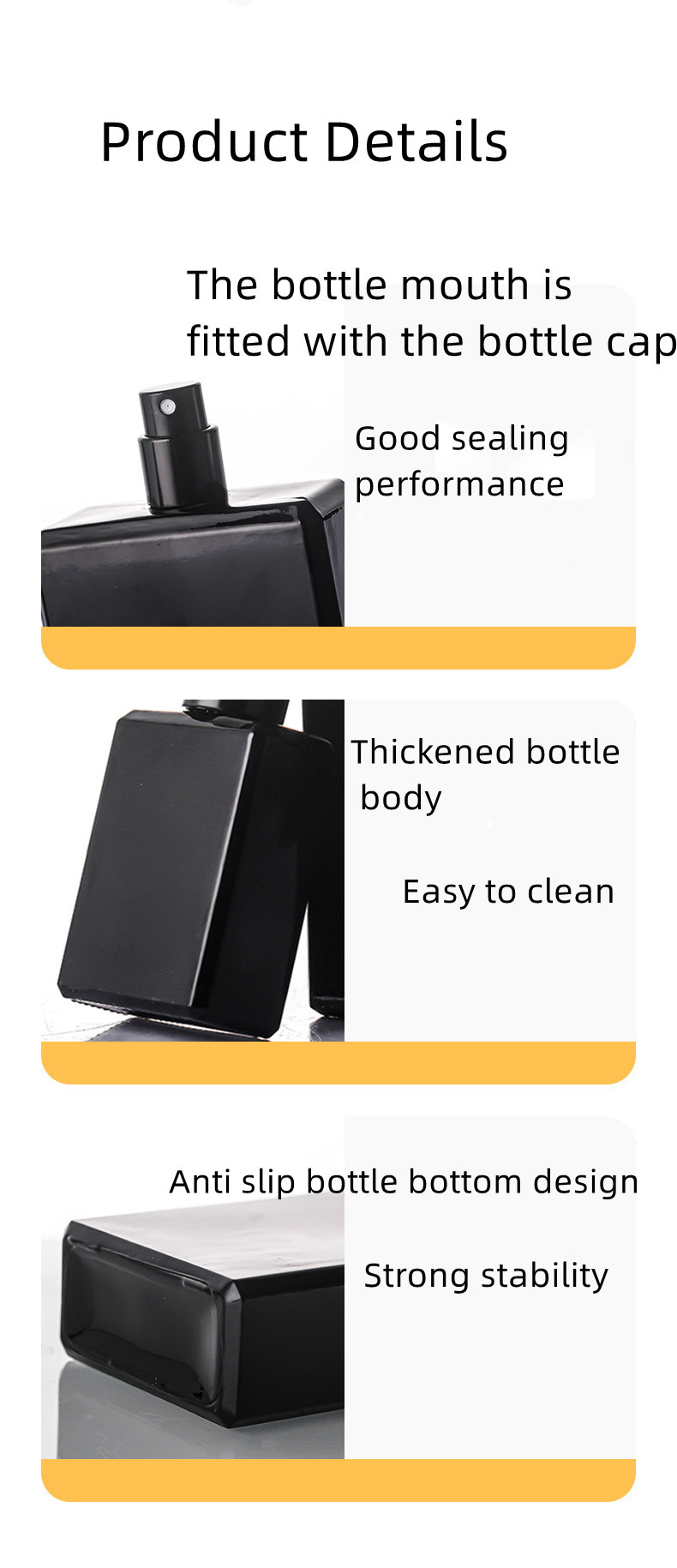 Square Perfume Glass Mist Spray Bottle 50ml 100ml Customizable Luxury