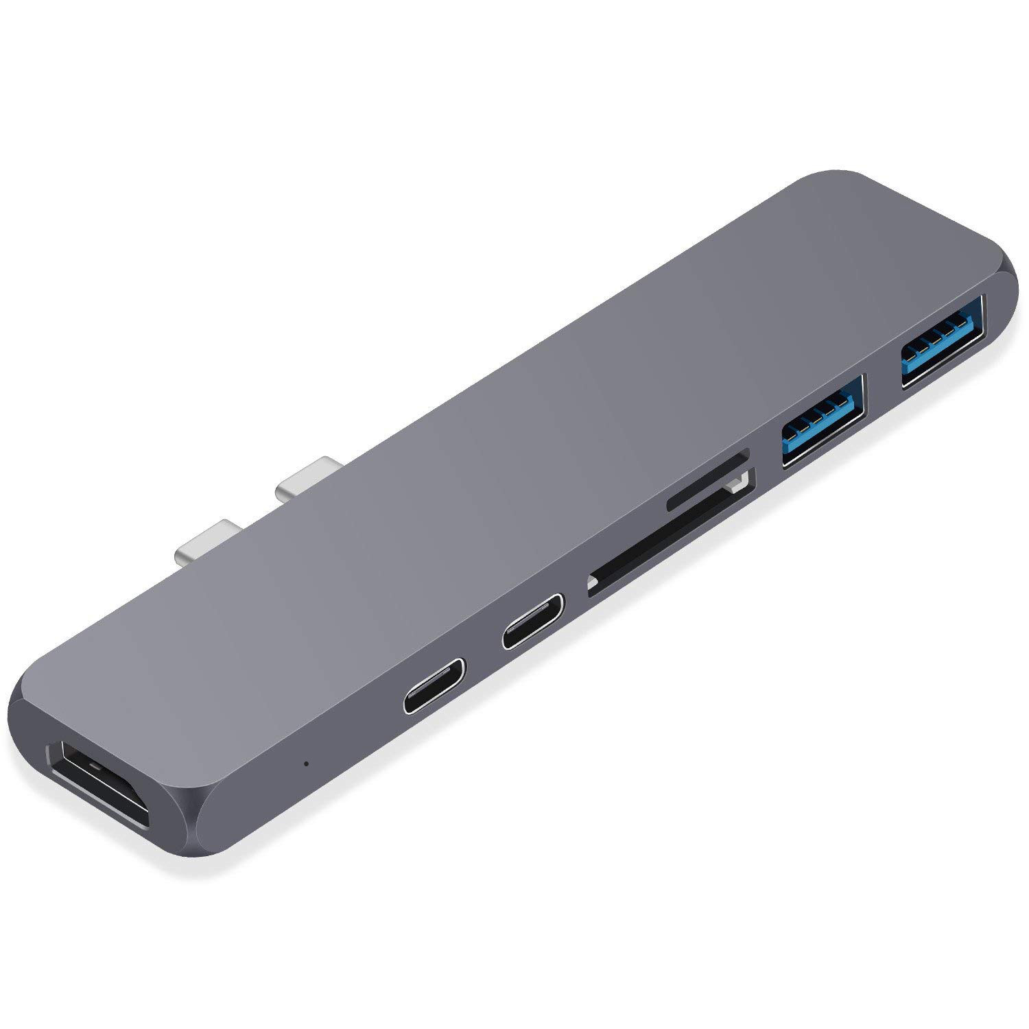 USB C HUB Adapter USB C Thunderbolt 3 Hub Adapter MacBook Pro 13 15 Inch 2016 2017 2018 7 in 1 Multi Port Micro SD Card