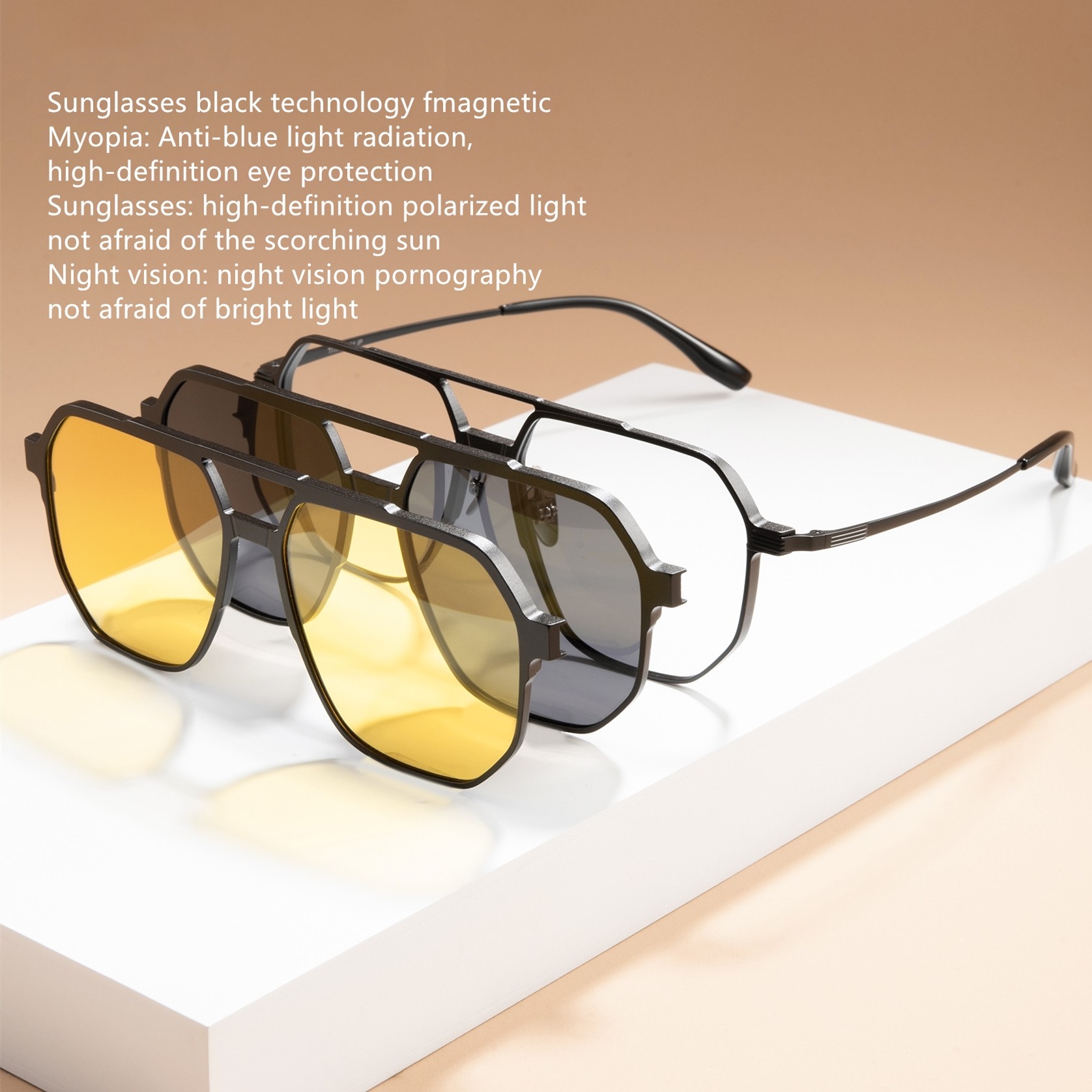 High Quality Pure Titanium Aluminum Magnetic Clip On Glasses