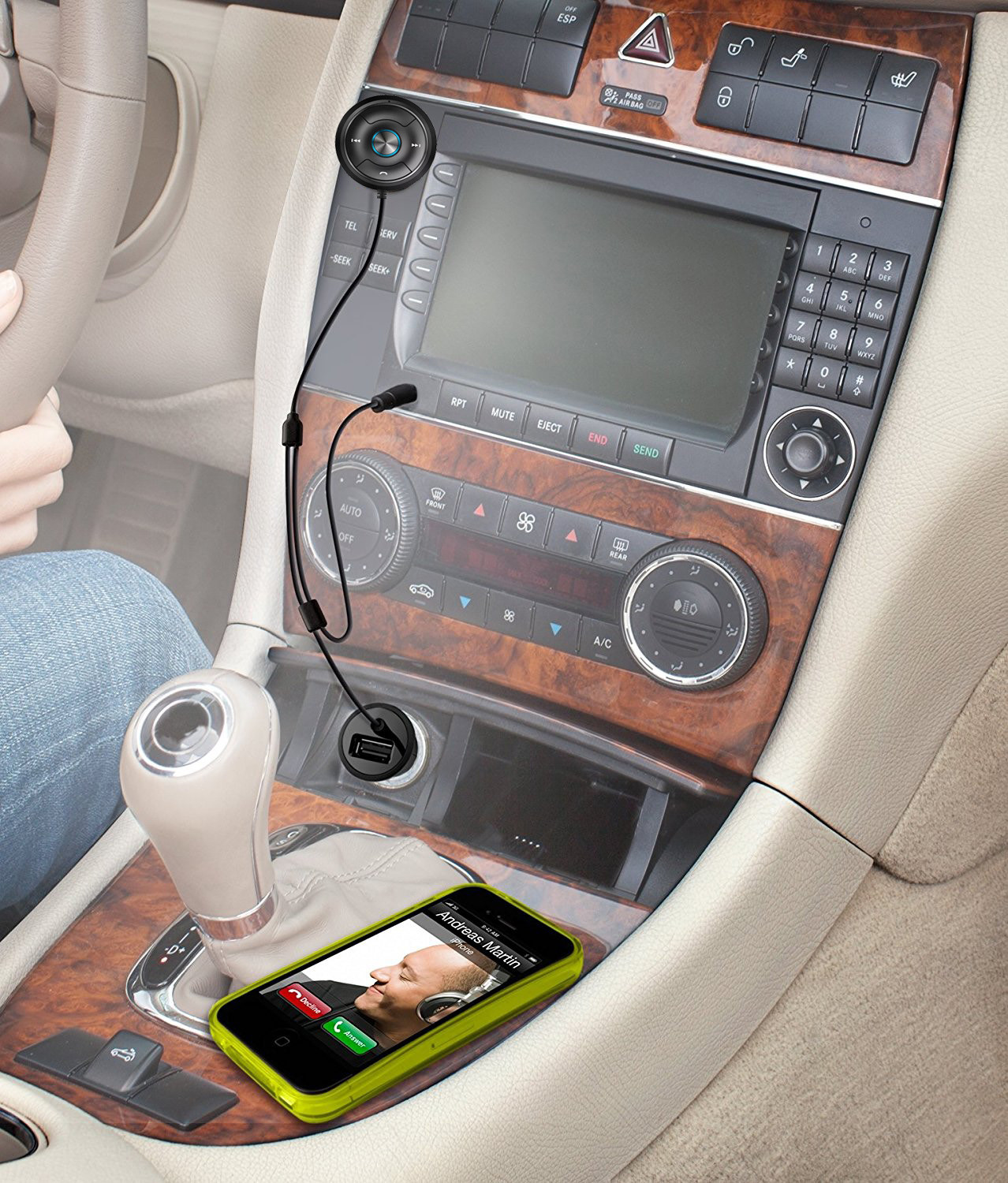 Aux portable Car Bluetooth Handsfree V4.0 version Bluetooth Speaker Dual Phone Standby car bluetooth handsfree