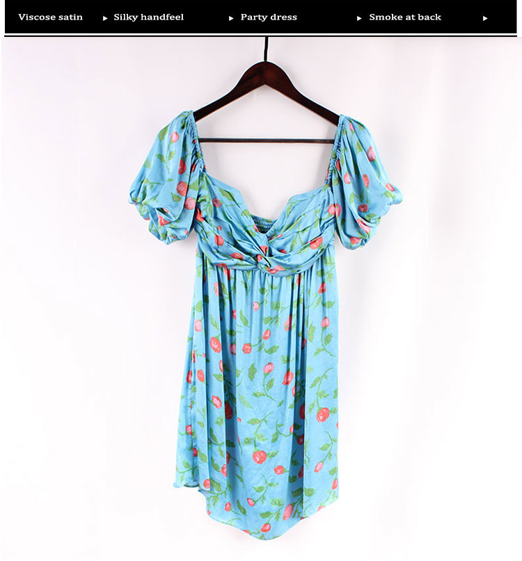 54 Viscose 46 Rayon Short Sleeve Party Dress