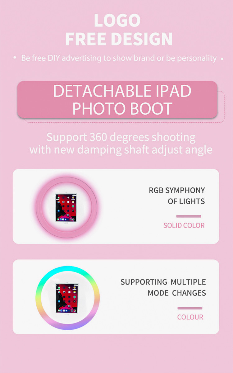 Rgb Led Ring Light Ipad Photobooths Social Booth Photo Booth Magic Mirror